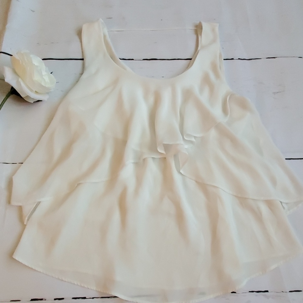Off White Flowy Top